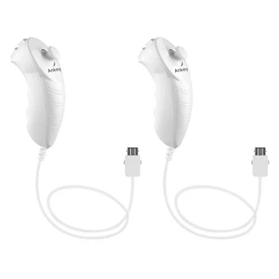 Bild av 2 pack Nunchuck fjärrkontroll ersättning för Nintendo Nunchuk Wii U konsol vit