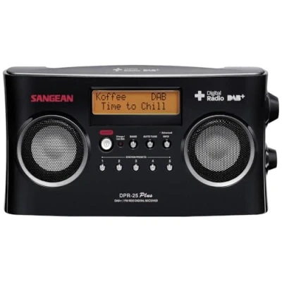 Bild av Sangean DPR25 bärbar digital radio (LCD skärm, DAB+, FM RDS, LED) svart