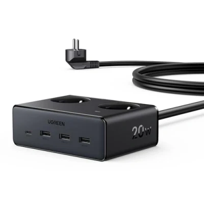 Bild av UGREEN 6 i 1 Power Strip med USB, överspänningsskydd, 3680W Max Multipelkontakt 1,5 m förlängningskabel, kompatibel iPhone 14/15/16 Pro, iPad Pro/Mini