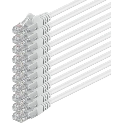 Bild av 0,5 m Cat 6 Ethernet kabel gigabit RJ45 LAN patchkabel kompatibel med internet, router, modem, smart TV, PC och bärbar dator växel modem vit 10 stycken