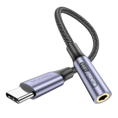 Bild av MOSWAG 3,5 mm USB C hörlursuttadapter, ljudadapter till extra kryptering hundkabel för Samsung Galaxy s22 s21 S20 Ultra S20, Pixel 4 3 2 XL, iPad Pro, etc