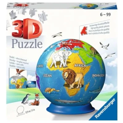 Bild av Ravensburger 3D pussel 11840 pusselboll barnjord 72 delar glob för barn, 6 år, gul