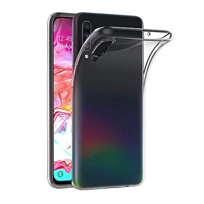 Bild av AICEK fodral kompatibelt för Samsung Galaxy A70, transparent silikonskydd A70 stötfångare genomskinligt (6,7 tum)