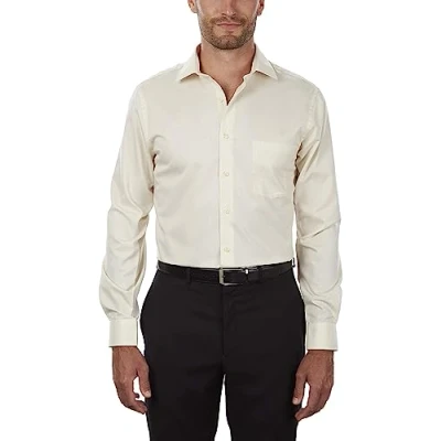 Bild av Van Heusen Herrklänning, skjorta, normal passform, flex, krage, stretch, solid smokingskjorta, Duk, XL(44 cm Nacke, 81/84 Ärmar)