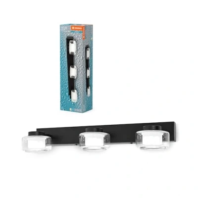 Bild av LEDVANCE LED vägglampa Orbis Flame, 3 lampor, svart, IP44
