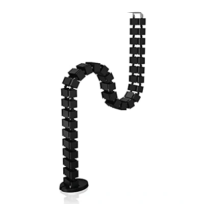 Bild av ICY BOX IB MSA104 cm kabelhantering, flexibelt virvelsystem upp till 1,24 m längd, modulär skruvbar, tung fot, 4 kammare, plast svart