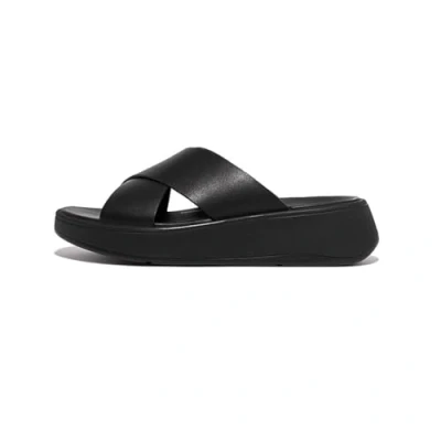 Bild av Fitflop Flatform Cross Slides Slipins med hög sula, Storlek: 42, Black Skinn