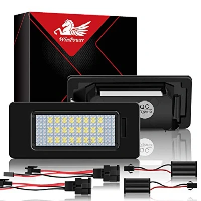 Bild av WinPower felfri 24 SMD LED nummer Nummerplåtsbelysning Montering kallvita lampor lampa 6000K för A1 / A4 (B8) A7 RS5 TTRS A6, 2 delar
