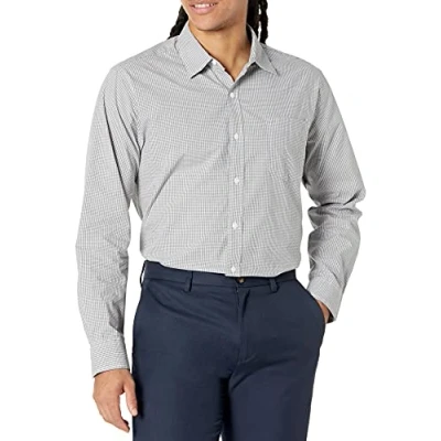 Bild av Amazon Essentials Men&#039;s Långärmad ledig poplinskjorta med normal passform, Grå Gingang, M