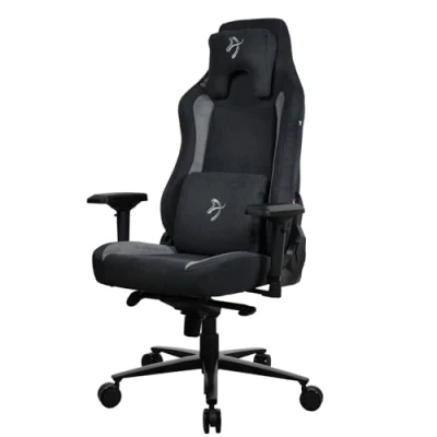 Bild av Arozzi Vernazza Supersoft Spelstol ergonomisk armstöd T formad lutning svängtapp tyg svart