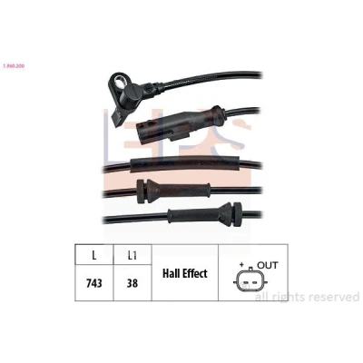 Bild av EPS 1.960.200 Capteur ABS 743 RENAULT: Twingo 2, II Van / 3/5 portes