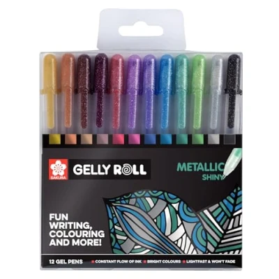 Bild av Sakura Gelly Roll POXPGBMET12 Gelpenna, Flerfärgad, 15.8 x 14.5 1.8 cm 12 stycken