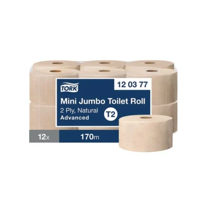 Bild av Tork Toalettpapper T2 Advanced Mini Jumbo 2 lag natur 12/fp