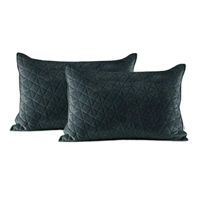 Bild av AmeliaHome Velvet, polyester, Laila antracit silver, 2 örngott 50 x 70 cm