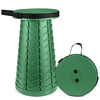 Bild av Hesanzol Bärbar teleskoppall, infällbar hopfällbar pall för camping, trädgård, fiske, vandring, resor, grill, justerbara hopfällbara pallar max belastning 220 kg (glass)