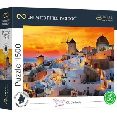Bild av Trefl Prime UFT Pussel Romantic Sunset: Oia, Santorini 1500 Bitar, Tjockaste Kartong, BIO, EKO, Grekland, Romantisk Solnedgång, Semester, Kreativ Underhållning För Vuxna Och Barn Över 12 År