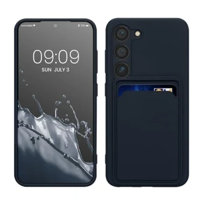 Bild av kwmobile fodral kompatibelt med Samsung Galaxy S23 TPU telefonskydd kreditkortshållare mörkblå