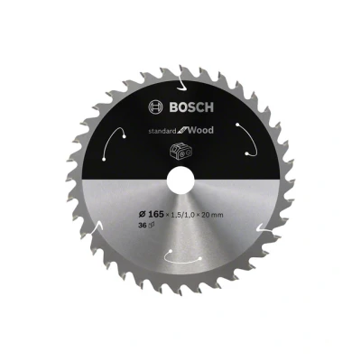 Bild av Bosch Standard for Wood cirkelsågklinga för sladdlösa sågar 165x1,5/1x20 T36