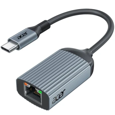 Bild av Acer USB C till Ethernet adapter, drivrutinsfri RJ45 Type adapter (Thunderbolt 3/4 kompatibel), 1 Gbps aluminium LAN för MacBook Pro/Air, iPad Pro, iPhone 16 Pro/Max, Dell
