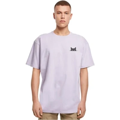 Bild av Merchcode Halloween CAT TEE Tshirt med print, Storlek: XL, Lilac