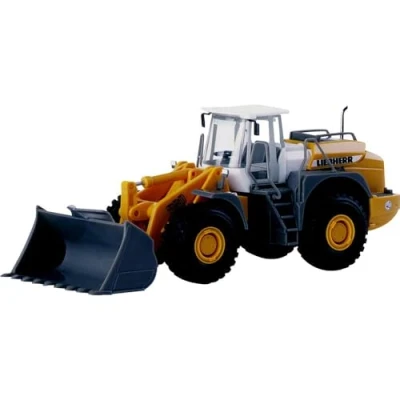 Bild av herpa Wheel Loader 148122 001 hjullastare L580, Liebherr byggarbetsplatser fordon, Model Bagger, miniatyrmodeller, lastbil, samlarstycke, plastskala 1:87, färgad