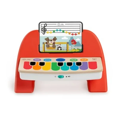 Bild av Baby Einstein Hape Cal&#039;s First Melodies Magic Touch Piano, musikleksak i trä med 3 ark, 6 melodier, 6+ månader, 1 st (paket 1)