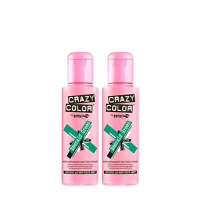 Bild av Crazy Color Semi permanent hårfärg (Emerald Green smaragdgrön), 100 ml (förpackning med 2)