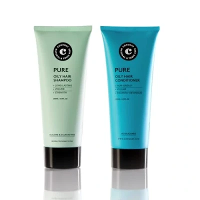 Bild av COCUNAT Pack Pure conditioner and shampoo Greaseless volume shine Adds does not weigh hair down Silicone free 200 ml, ml