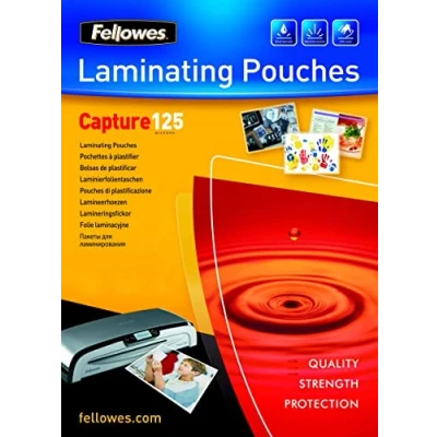 Bild av Fellowes Capture 54 x 86 mm 125 mikron glansiga lamineringsfickor (paket med 100), klar (5306302)