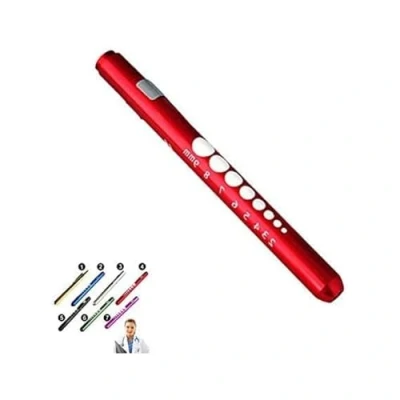 Bild av Supertool mini penna ficklampa ljus diagnostisk medicinsk penlampa, återanvändbar LED penlight pennfackla för hem utomhus läkare sjuksköterska EMT nödsituation (röd, 1 pack 13,5 cm