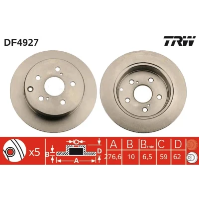Bild av Bromsskiva TRW DF4927