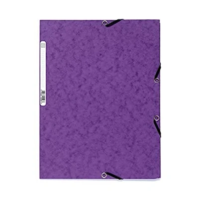Bild av Exacompta Ref. 55508E Låda med 25 elastiska mappar fickor 3 flikar i 400 g/m2 glansig kartong mått 24 x 32 cm för A4 dokument färg lila