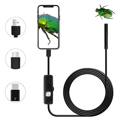 Bild av QiCheng &amp; LYS inspektionskamera endoskop, USB endoskop 5,5 mm för Android mobiltelefon surfplatta PC stationär dator, vattentät HD borskop (2m)