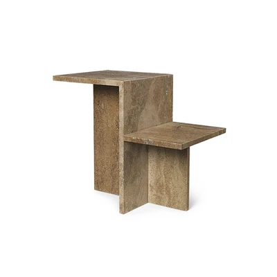 Bild av Ferm Living Distinct Side Table Soffbord Dark Brown Travertine Small W35 x H50 D59,5 cm