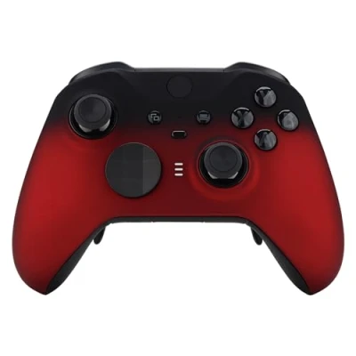 Bild av eXtremeRate Hölje Cover för Xbox One Elite Series 2 Controller Model 1797, Ersättande Främre Skal Case Shell Wireless Core &amp; Ringar Skugga Scharlakans Röd