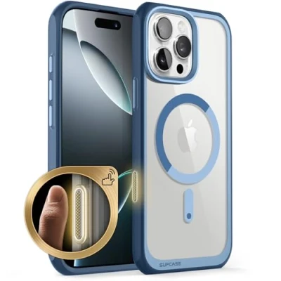 Bild av SUPCASE Fodral för iPhone 16 Pro Max 2024, [MagSafe kompatibel] [Militärt skydd] Ultratunt Stötsäkert Magnetiskt Genomskinligt 2024 (Blå)