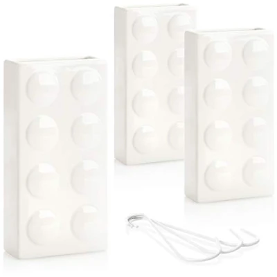 Bild av COM FOUR® 3x Luftfuktare Uppvärmning Radiator i vitt Keramisk vattenförångare domino design (vit byggsten)