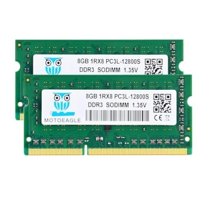 Bild av 16 GB 1Rx8 PC3L 12800S RAM, kit (2 x 8 GB) DDR3L 1600 SODIMM 12800 DDR3 1600Mhz 1,35 V Dual Rank RAM för bärbar dator 204 PIN CL11