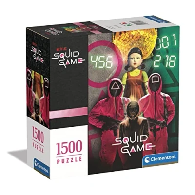 Bild av Clementoni Adult Puzzle 80503 Pussel 1500 Squid Game Netflix, 14 99 år, för vuxna