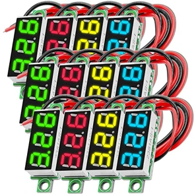 Bild av AZDelivery 3 x 0,28 tums Digital Voltmeter med 7 segment LED skärm 2.5V 30V, Spänningsdisplay, Spänningsmätningsmodul, 4 färgskärm kompatibel Arduino och Raspberry Pi inklusive E bok!