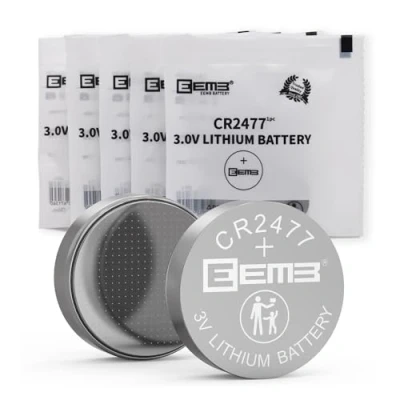 Bild av EEMB 5 pack CR2477 3V litiumbatteri knappbatteri batteri 2477 DL2477、ECR2477 för elektroniska ljus, lampor, fjärrkontroller, nyckellådor, larm, kontaktsensorer