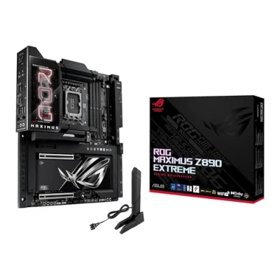 Bild av ASUS Intel ROG Maximus Z890 Extreme E ATX moderkort, 24+2+1+2 effektsteg, DDR5 kortplatser, PCIe 5.0 med fullt stöd för nästa generationens GPU:er, sex M.2 WiFi 7, Thunderbolt 5 portar