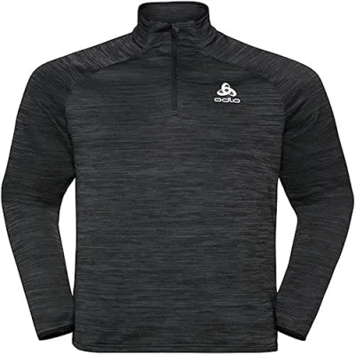 Bild av Odlo Mid Layer 1/2 Zip Run Easy Warm M Mellanlager Tröja Black Melange, L