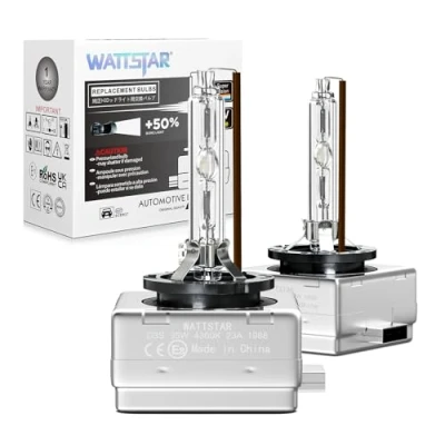 Bild av Wattstar Bil HID D3S Xenon strålkastarlampor, 35 W 4300 K 12 V fabriksfärg OEM ersättning för halogen eller LED yttre strålkastarlampor (paket med 2) ..