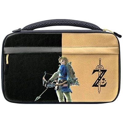 Bild av PDP Gaming Officiellt licensierad Switch Commuter Case Zelda Breath of the WIld Semi Hardshell Protection Protective PU Leather Holds 14 Games arbeta meds med OLED &amp; Lite