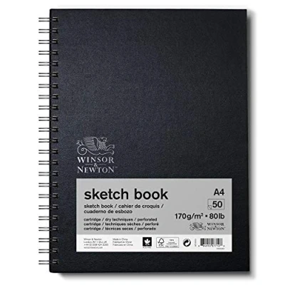 Bild av Winsor &amp; Newton 6673003 skissbok med spiralbindning 50 ark skisspapper, 170 g/m² mikroperforietta blad i DIN A4