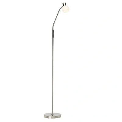Bild av BRILLIANT lampa Philo LED golvlampa 1 flammor järn/vit 1x D45, E14, 4W dropplampa ingår, (450lm, 2700K) Skala A ++ till E Med vippbrytare