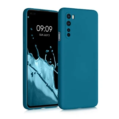 Bild av kwmobile fodral kompatibelt med OnePlus Nord smalt skyddande TPU silikon telefonskydd karibisk blå