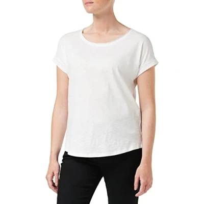 Bild av Build your Brand Ladies Long Slub Tee, kortärmad dam t shirt av bomull finns i många färger, storlekar XS 5XL, Vit, XL
