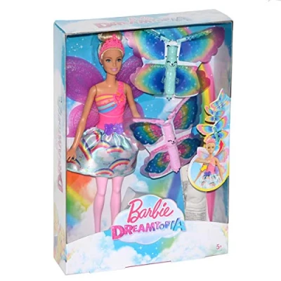 Bild av Mattel Barbie FRB08 Dreamtopia regnbågs kungariket magisk vinge fe docka (blond)